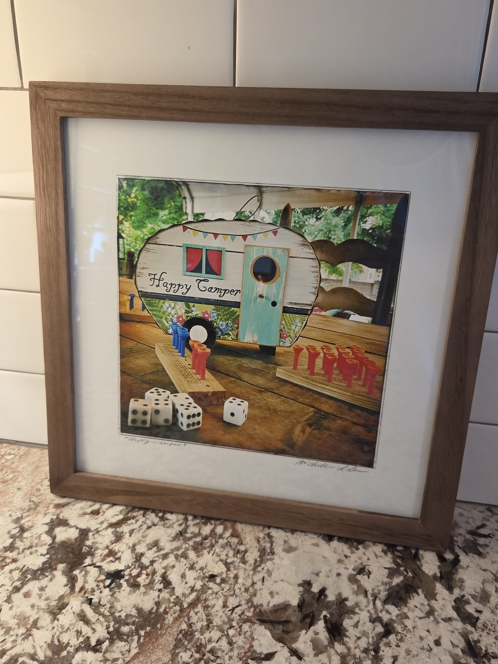 Happy Camper Wall Art  Signed By Artist Michelle Ideus